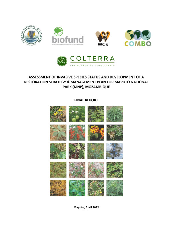 Avaliação da situação de espécies invasoras de flora e desenvolvimento da estratégia e plano de restauração e reabilitação para o Parque Nacional de Maputo (PNAM)